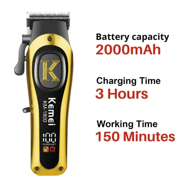 Kemei KM-1800 Rechargeable Beard & Hair Clipper Trimmer – View 4