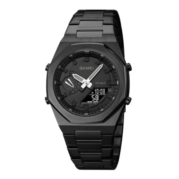 Skmei 1816 Fashion World Quartz Men's Watch – Dial Color: Black, Strap Color: Black – View 1