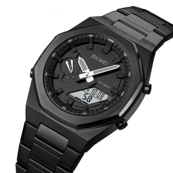 Skmei 1816 Fashion World Quartz Men's Watch – Dial Color: Black, Strap Color: Black – View 2