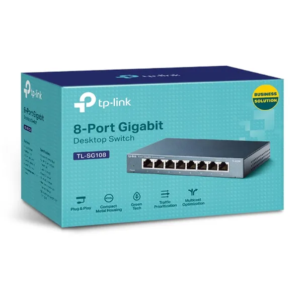 TP-LINK TL-SG1008 8-Port Gigabit Network/Rackmount Switch – View 3