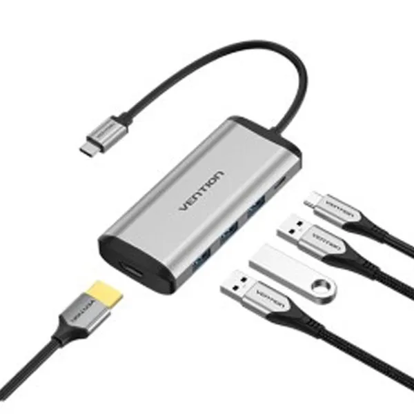 Vention CNBHB Type-C to HDMI to USB3.0 PD Hub Converter – View 2