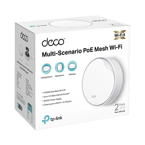 TP-Link Deco X50-PoE AX3000 Dual-Band Mesh Router 2 Pack – View 4