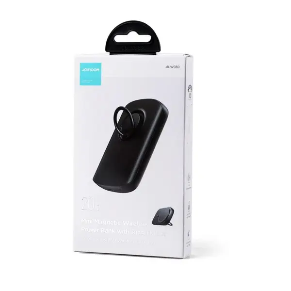 JOYROOM JR-W030 Ring and Stand up to 20W Built-in Super Strong Magnetic Wireless Power Bank – Color: Black – View 4