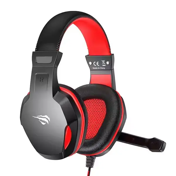 Havit H763D Gaming 3.5m Dual Wired Headphone – Color: Red – View 2