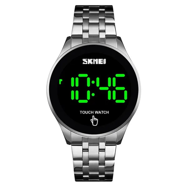 SKMEI 1579 Led Touch Screen Digital Man's Watch – Dial Color: Black, Strap Color: Silver – View 1