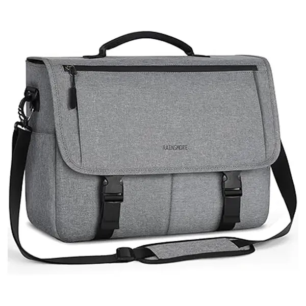 RAINSMORE Water Resistant Casual Satchel Office Work Bag – Color: Gray – View 1