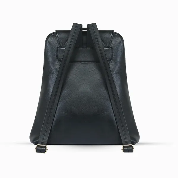 100% Genuine Cow Leather Love Expression Ladies Backpack – Color: Black – View 4