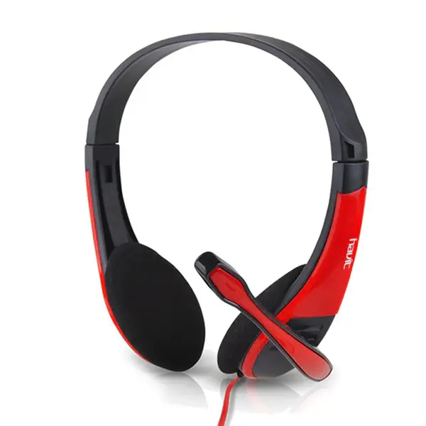HAVIT HV-H2105D 3.5mm Wired Headphone With Mic – Color: Red – View 4