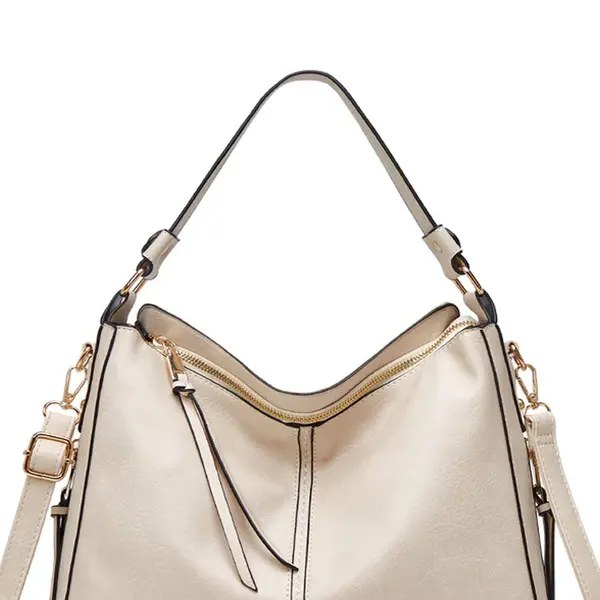 European Retro Shoulder Crossbody Shoulder Bag – Color: White – View 2