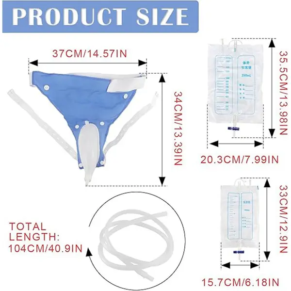 Urine Cup - 1000 ml Collection Bag for Unsex Silicone Ventilated Catheter Bag – View 3
