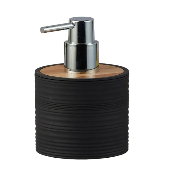 Peelorange Ribbed Texture Matte Finish Liquid Dispenser 300ml – Color: Black – View 1