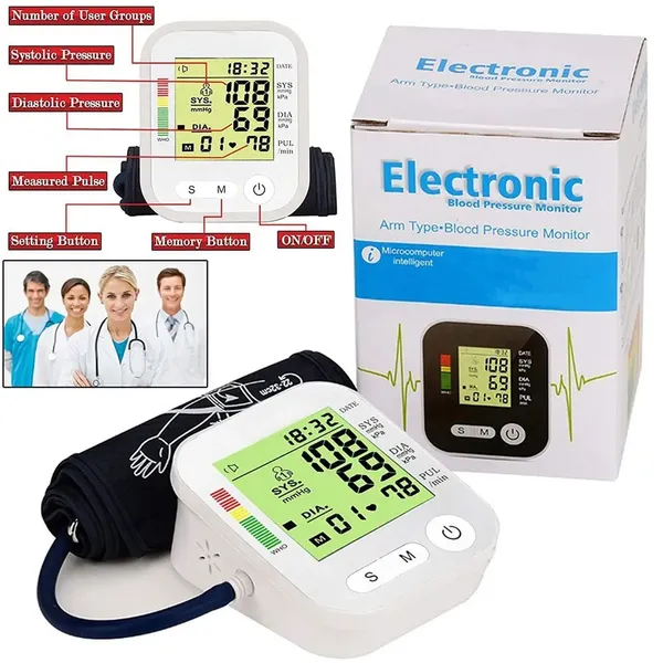 Electronic RAK283 Portable LCD Digital Blood Pressure Monitor – View 4