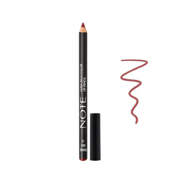 Note Ultra 12 Rich Color Waterproof Lip Pencil Coral Red – View 2