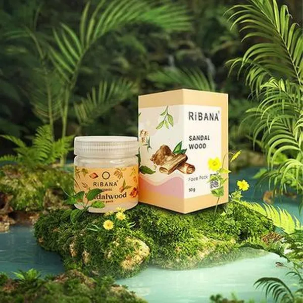 RiBANA Sandalwood Keeps Skin Smooth Face Pack Mask- 50gm – View 4