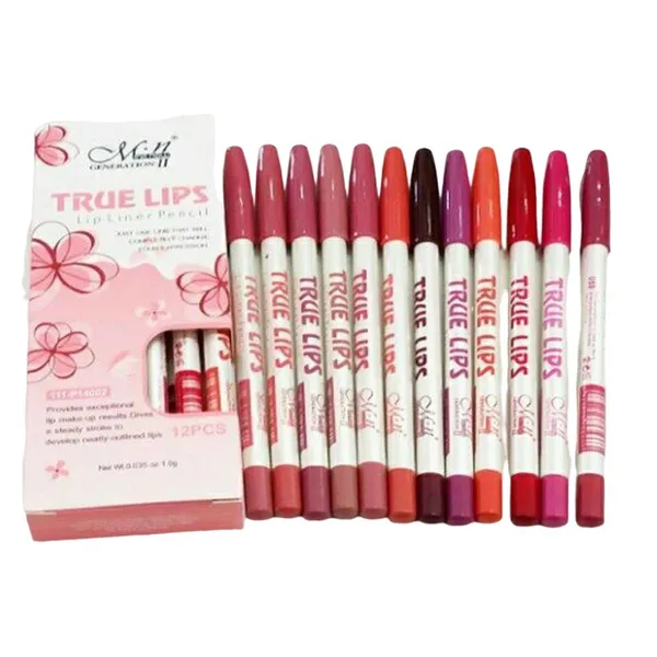 Menow True Waterproof Lips Lip Liner 12 pcs Pencil Set – View 1
