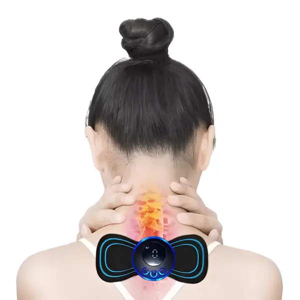 Portable EMS Mini Butterfly Electric Neck Massager Patch – View 5