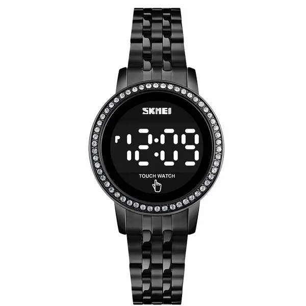 SKMEI 1669 Stainless Steel Analog Quartz Luxury Women's Watch – Dial Color: Black, Strap Color: Black – View 1
