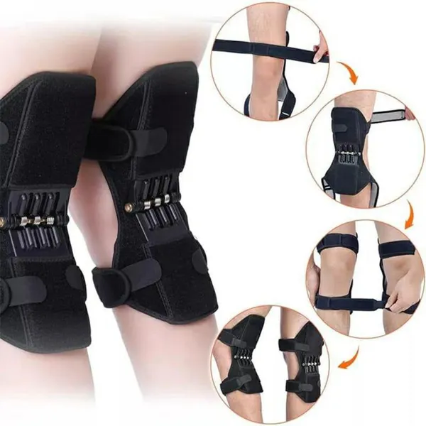 Spring Knee Support Brace with Patella Stabilizer | 2026 Knee Assistive Pads – Color: Black, Size: Free Size – View 4
