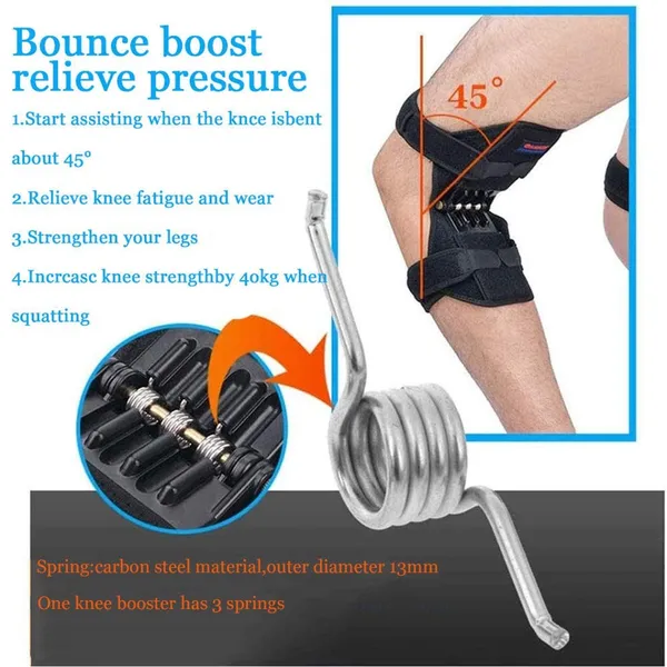 Spring Knee Support Brace with Patella Stabilizer | 2026 Knee Assistive Pads – Color: Black, Size: Free Size – View 8
