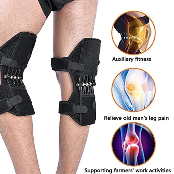 Spring Knee Support Brace with Patella Stabilizer | 2026 Knee Assistive Pads – Color: Black, Size: Free Size – View 7