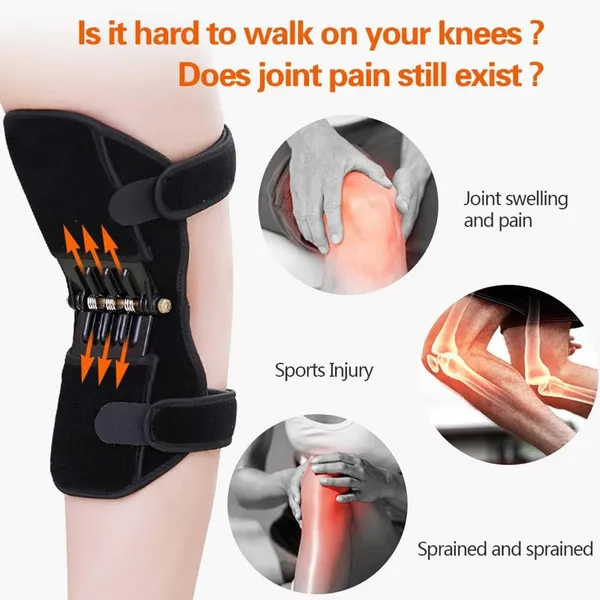 Spring Knee Support Brace with Patella Stabilizer | 2026 Knee Assistive Pads – Color: Black, Size: Free Size – View 3