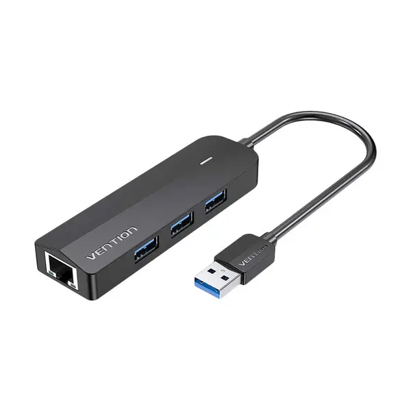 Vention CHPBB 3-Port USB 2.0 Hub with 100M Ethernet Lan Adapter – View 2