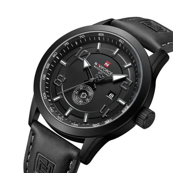 NAVIFORCE NF9229 Luminous Quartz Movement Men’s Watch – Dial Color: Grey, Strap Color: Black – View 2