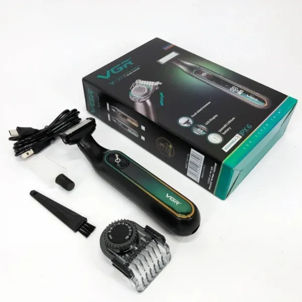 VGR V-360 Professional Blade Shaver with Dual-Sided Trimmer – Color: Green – View 4