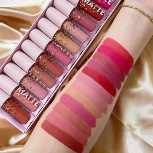 Pudaier 12Pcs/Set Velvet Matte Lip Gloss Long-lasting Moisturizing Waterproof Lipstick – View 2