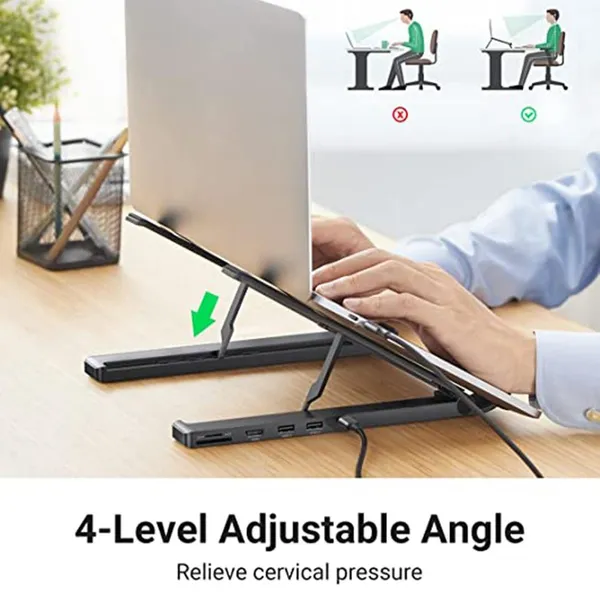 UGREEN CM359 Laptop Stand with 5-in-1 Docking Station – View 4