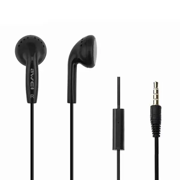 Awei ES11i 3.5mm Super Bass Stereo Earphone – Color: Black – View 3