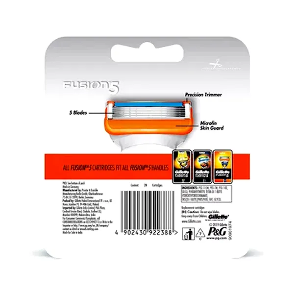 Gillette Fusion5 Manual Shaving Razor Blades Cartridge – Quantity: 4 Units – View 2