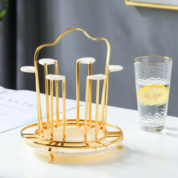 Circular Light Luxury Cup Stand Upside Down Water Cup Drying Rack Holder – View 4