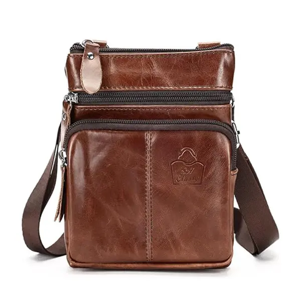 Genuine Leather Elegant Travel Waterproof Messenger Bag – View 1