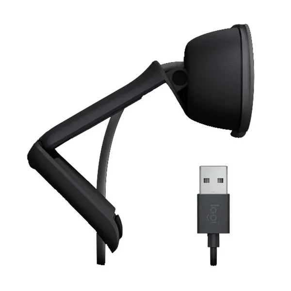 Logitech Brio 100 Full HD Privacy Shutter Webcam – Color: Black – View 3