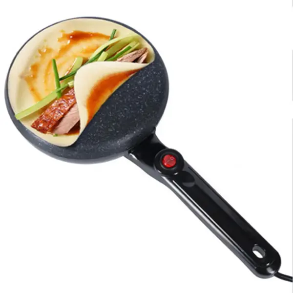 22cm 220V 900W Electric Non-Stick Pizza Maker – Color: Black – View 2