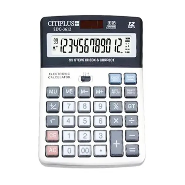 Citiplus SDC-3612 Glass Key Series Electronic Calculator – View 1