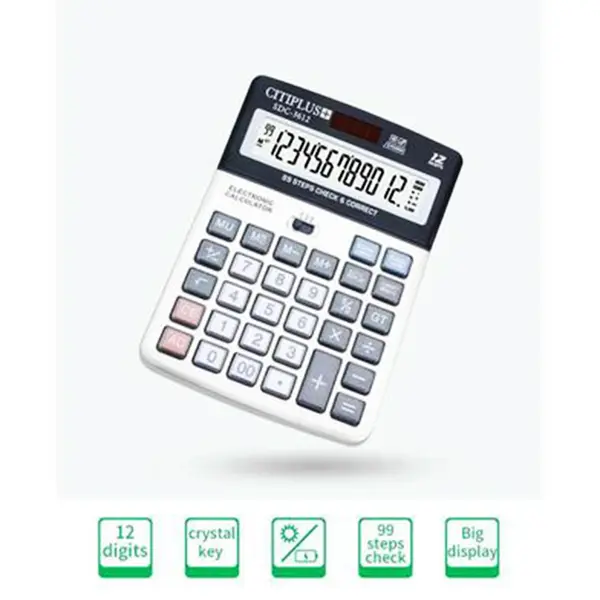 Citiplus SDC-3612 Glass Key Series Electronic Calculator – View 2