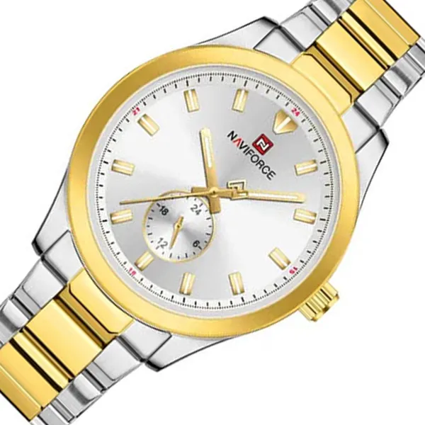 NAVIFORCE NF9231 High Quality Stainless Steel Waterproof Analog Men's Watch – Dial Color: Gold, Strap Color: Gold  – View 2