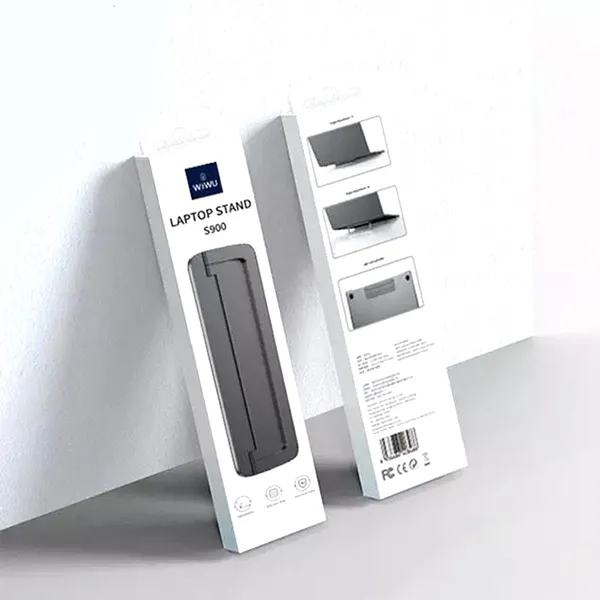 WIWU S900 Folding Adjustable Aluminum Portable Gray Laptop Stand – View 4