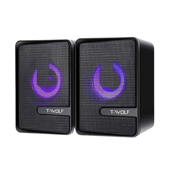 T-wolf S3 RGB 2.0 Wired USB Gaming Speaker Black – View 1