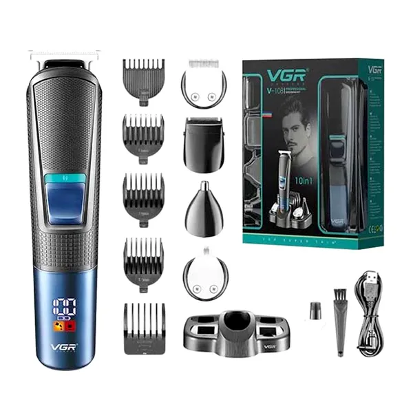 VGR V-108 Multi-Functional 10-in-1 Kit for Men Trimmer – View 5