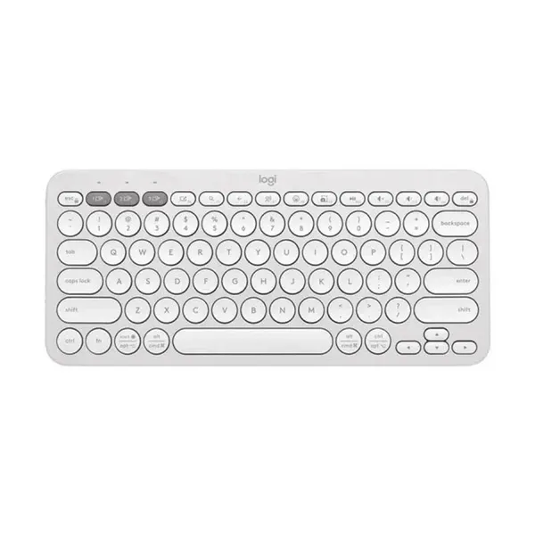Logitech K380S PEBBLE KEYS 2 Multi-Device Wireless Keyboard – Color: White – View 1