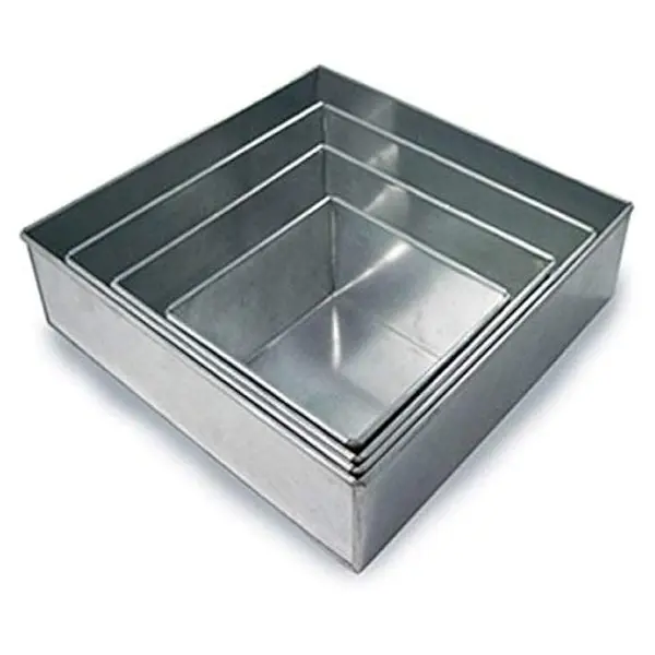 4 Pcs Set 6, 8, 10, and 12 Inch Square Shape Mold Cake Maker – View 1