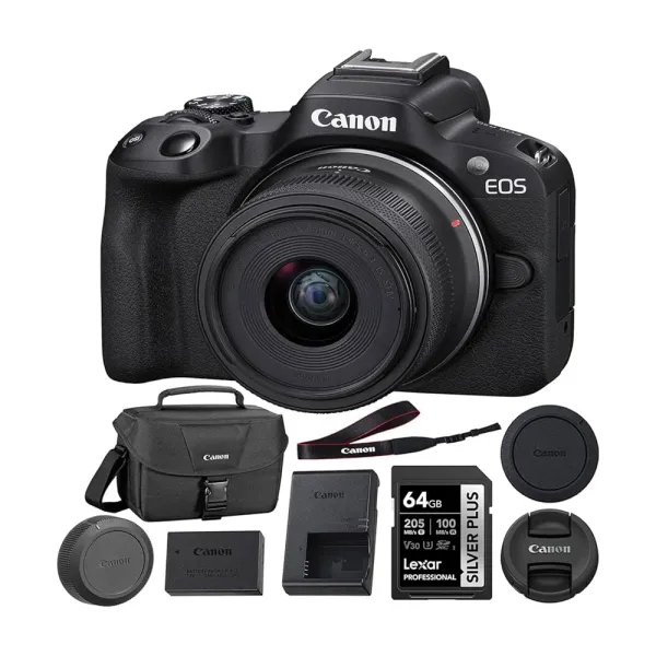 Canon EOS R50 Black Mirrorless Camera – View 3
