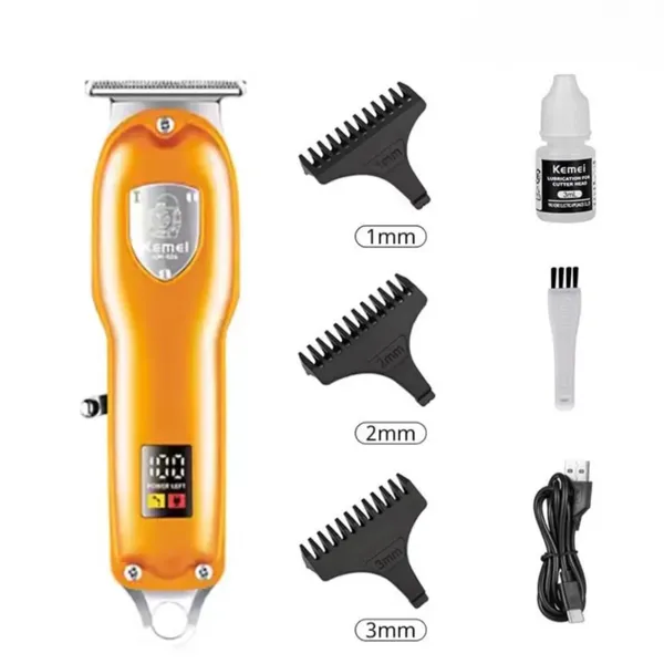 Kemei KM-026 Rechargeable Beard and Hair Clipper Trimmer For Men – Color: Yellow – View 1