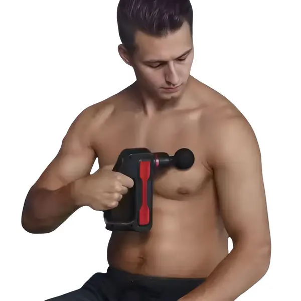 Rechargeable HB‑003 Deep Muscle Massage Gun with 8 Interchangeable Heads – Color: Gold – View 2