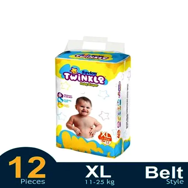 Twinkle Hypoallergenic & Rash-Free Belt System Baby Diaper – Quantity: 12 pcs – View 2