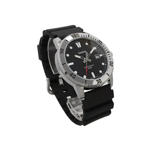 CASIO MTP-VD01-5EVUDF Enticer Stainless Steel Case Luminescent Men's Sports Analog Watch – Dial Color: Black, Strap Color: Black – View 2