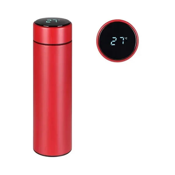 500ml Stainless Steel Water Bottle LED Temperature Display Flask – Capacity: 500 ml, Color: Red – View 2